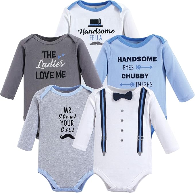 Hudson Baby baby-boys Cotton Long-sleeve Bodysuits 5-pack - Image 2