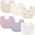 Bearmoss 6 Pack Baby Girl Bibs for Newborn, Muslin Bibs by Bearmoss