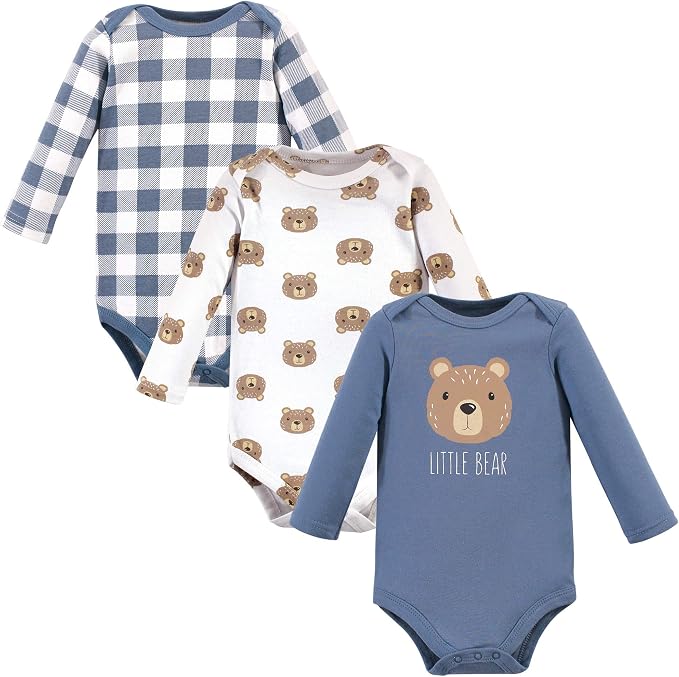 Hudson Baby baby-boys Cotton Long-sleeve Bodysuits 3-pack by HudsonBaby
