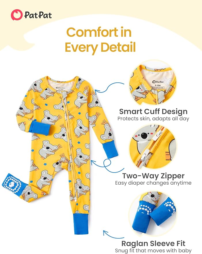 PATPAT Organic Cotton Baby Footie Pajamas - Image 5