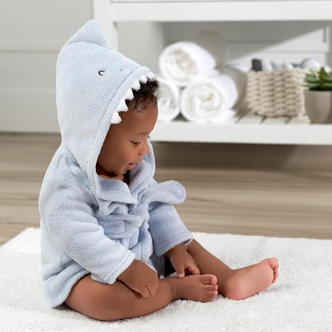 Gerber Baby Boys & Girls Plushy Soft Hooded Animal Character Bathrobe - Image 2