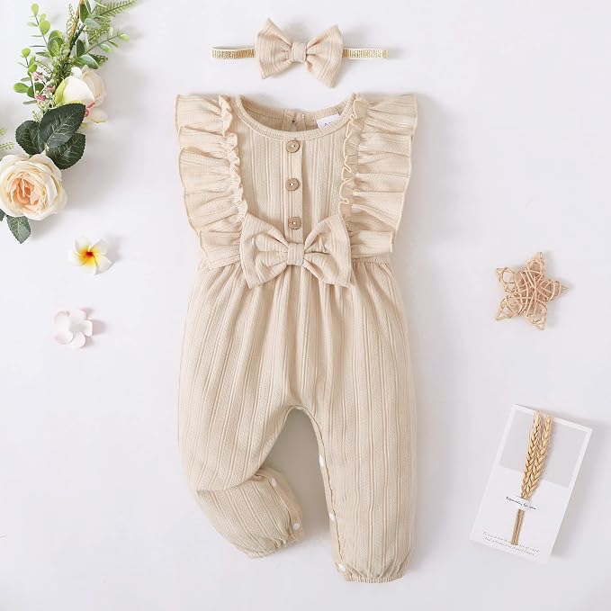 Mioglrie Newborn Baby Girl Clothes 1 Piece Infant Fall Winter Romper Outfit | - Image 2