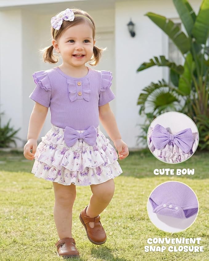 HONGTEYA Baby Girl Clothes Set Newborn Infant Summer Outfits - Image 3