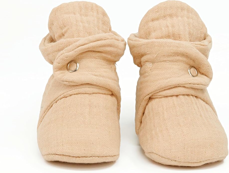 Ella Bonna Baby Booties Organic Cotton Muslin Newborn Baby Slippers Baby Boy - Image 6