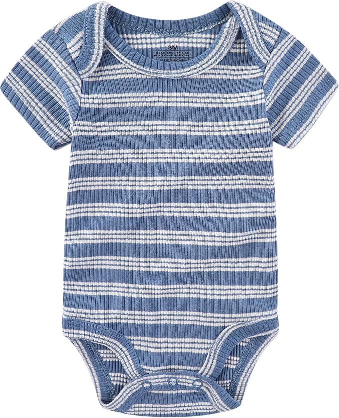 Baby Bodysuits Ribbed Mix Summer Newborn Boy Girl Clothes 5-pack | Multiple - Image 3