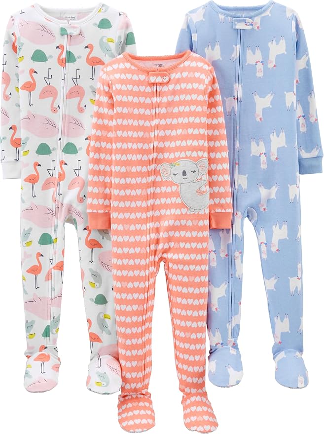 Simple Joys by Carter's Girls 3-pack Snug Fit Footed Cotton Pajamas by SimpleJoysbyCarters