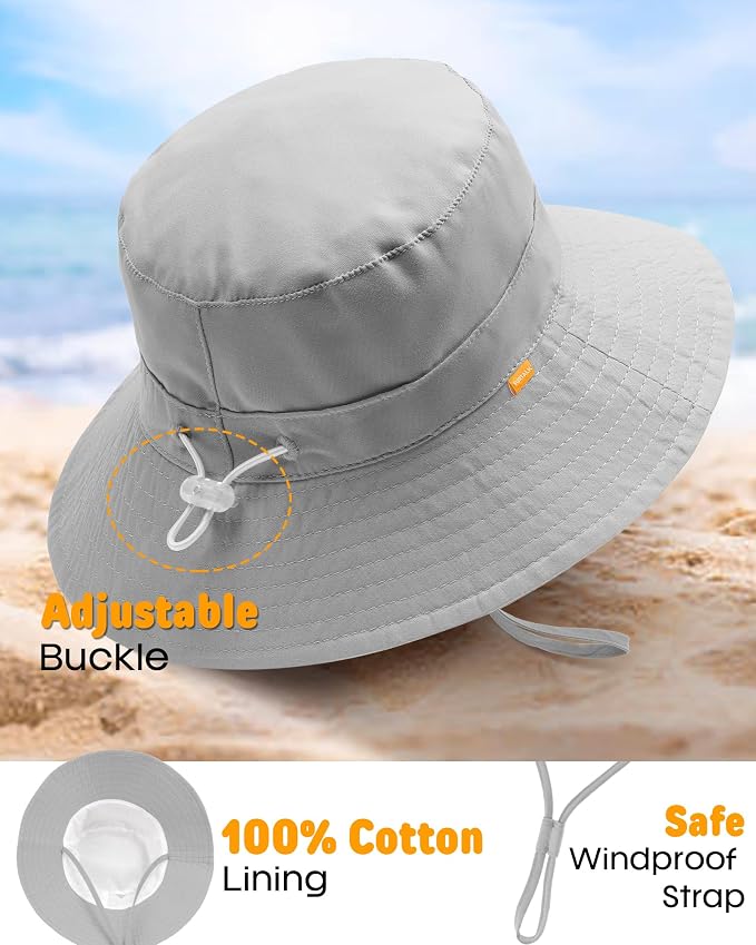 FURTALK Baby Sun Hat Toddler Bucket Hat Beach Smile Face UPF 50+ | Stays in the - Image 2
