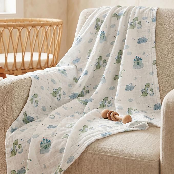 Muslin Swaddle Blankets for Newborn, Cotton Receiving Blanket | 4 Pack 100% - Image 6
