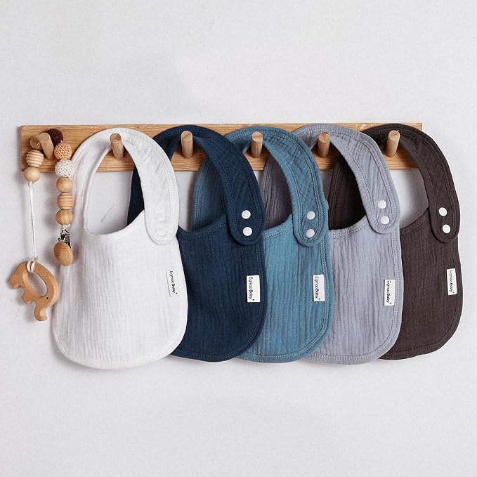 Muslin Baby Bibs for Drooling and Teething, Bibs for Boys Girls | Soft Cotton - Image 7