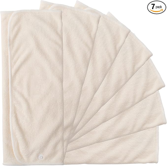7 Pack Cloth Diaper Prefold Inserts with Snap - 2-4-2 Layers - Reusable and Absorbent - 13" x 15" Perfect for Any Diaper - Nora's Nursery