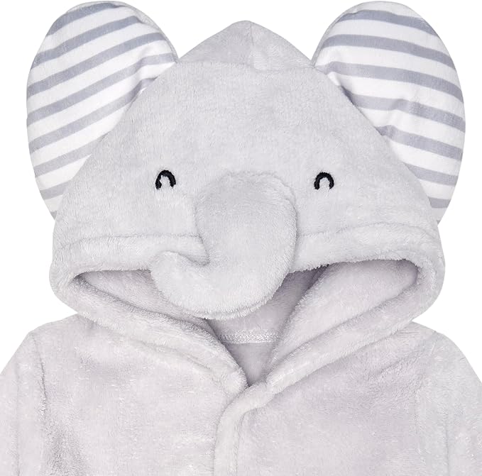 Gerber Baby Boys & Girls Plushy Soft Hooded Animal Character Bathrobe - Image 5