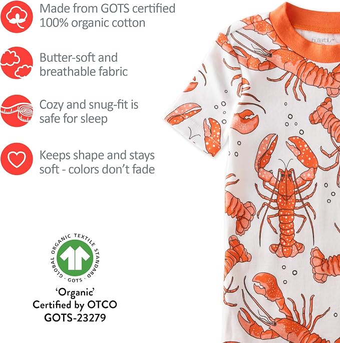 Butterblu Shade Snug-fit 2-Piece Short Sleeve PJs 100% Organic Cotton - Image 5