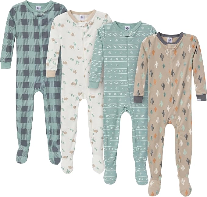 Gerber Baby Boys 4-Pack Footed Pajamas by Gerber