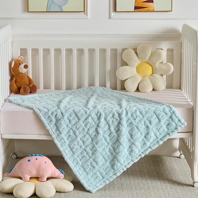 5 Pcs Baby Blanket Bow Checkerboard Ultra Soft Gift-Ready Plush - Image 5