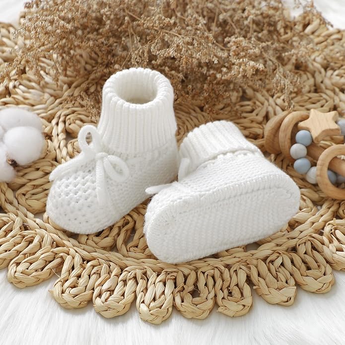 Newborn Shoes Knitted Baby Booties Infant Boys Girls First Walkers | Handmade - Image 3