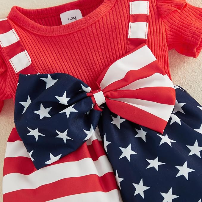 YINGISFITM Newborn Baby Girl Summer Clothes Short Sleeve Bubble Romper Bow - Image 7