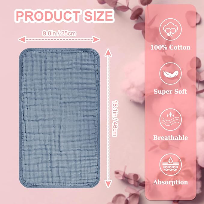 Accmor 6 Pack Muslin Burp Cloths 100% Cotton 20''x10'' Large Extra Soft and - Image 3