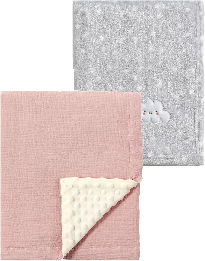 CREVENT 2Pcs 30''X40'' Cute Cozy Fluffy Warm Baby Blankets by CREVENT