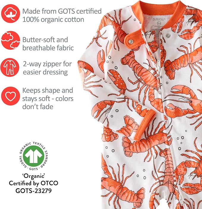 Butterblu Shadow Sleep & Play 100% Cotton Footless Two Way Zip Front PJs - Image 6
