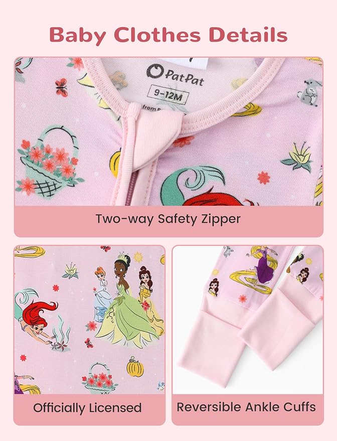Disney Baby Viscose Made from Bamboo 2-Way Zipper Footie Outfit NB to Inf - Image 7