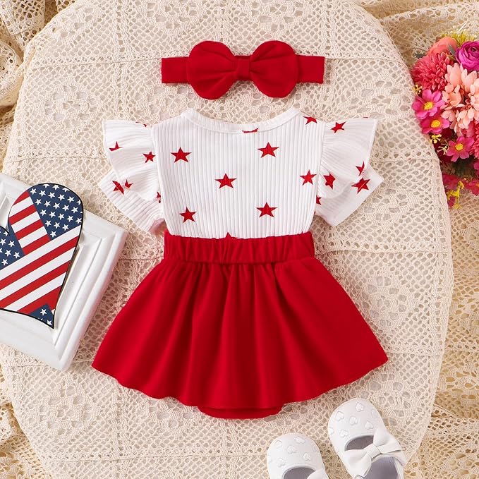 Giraropa Newborn Baby Girl Clothes Smocked Bubble Romper Dress + Socks + - Image 3