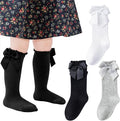 Baby Knee High Socks Infant Toddler Bow Ruffled Cotton Long Socks Stockings by Miniangel