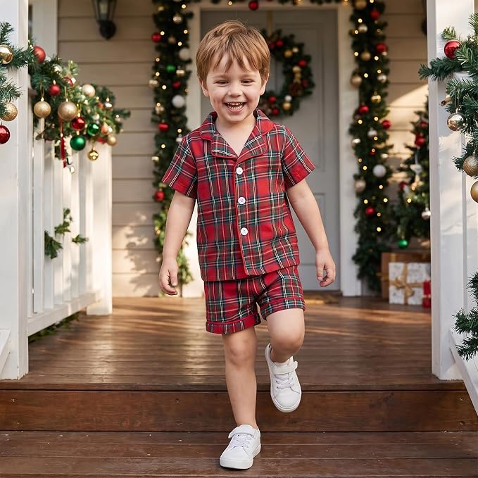 Kuriozud Toddler Baby Girl Pajamas Set Summer Floral Short Sleeve Button Down - Image 3