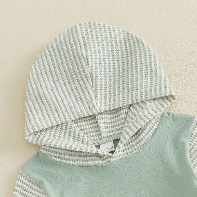 Infant Baby Boy Fall Winter Clothes Outfit Hooded Long Sweatshirt Pant Set - Image 7