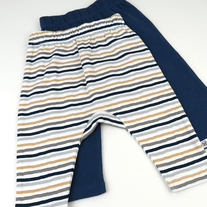 HonestBaby Unisex-Baby Multipack Harem Pants Roomy Fit Pull on Bottoms 100% - Image 4