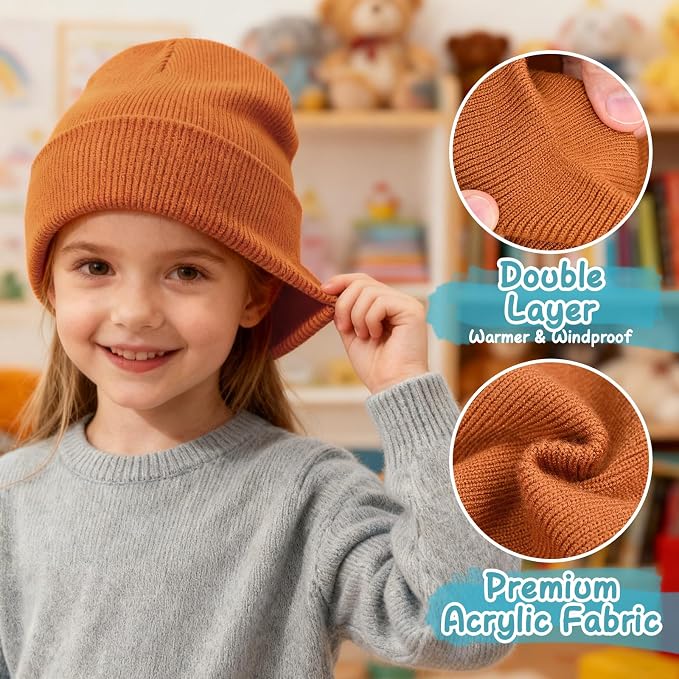 ZOORON Toddler Beanie Baby Kids Beanies Warm Winter Hat Knit Skull Cap - Image 3
