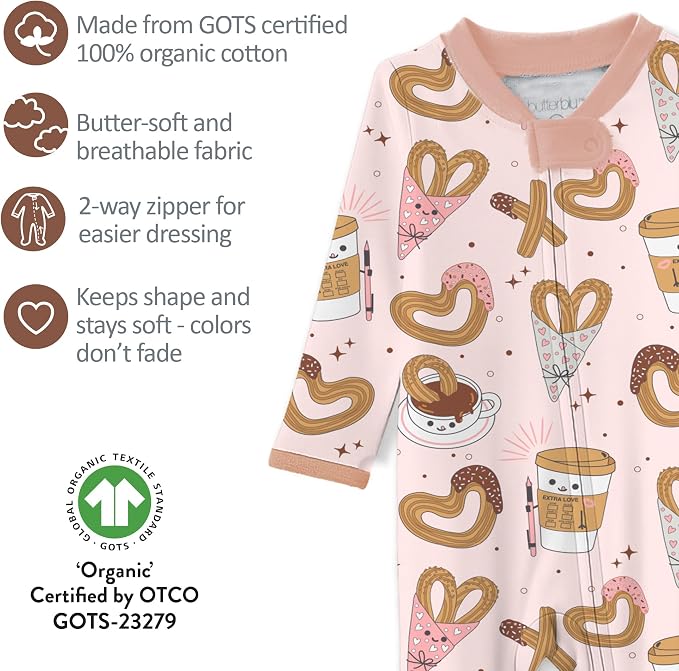 Butterblu Scout Sleep & Play 100% Organic Cotton Footed Zip Front PJs | GOTS - Image 4