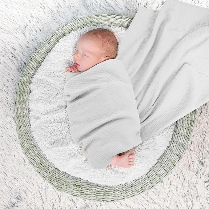 Susurration Muslin Receiving Blanket, 100% Cotton Swaddle Blankets - Image 3