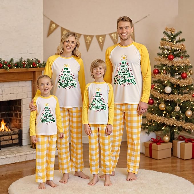 Awoscut Family Christmas Pajamas Matching Pajamas for Family, Xmas PJs Sets Holiday Sleepwear
