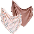 2-Pack Ultra Soft Stretchy Jersey Knit Baby Swaddle Blankets, 33x44 | Snug by BUYNOW