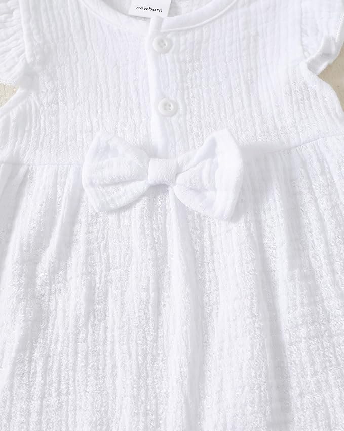 Renotemy Newborn Baby Girl Clothes Romper Summer Outfits Preemie-18Months | - Image 4