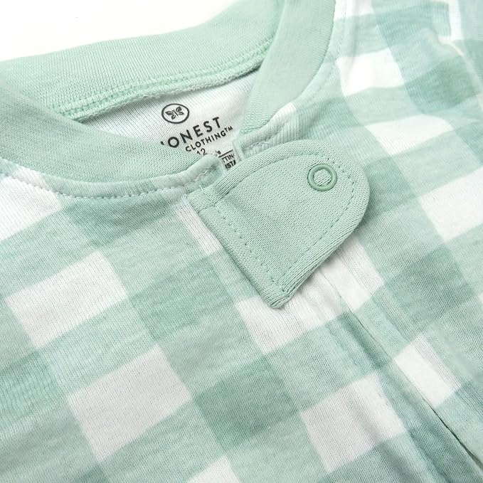 HonestBaby Baby Boys' Sleep & Play Footed One-piece Pajama Sleeper 100% Organic - Image 2