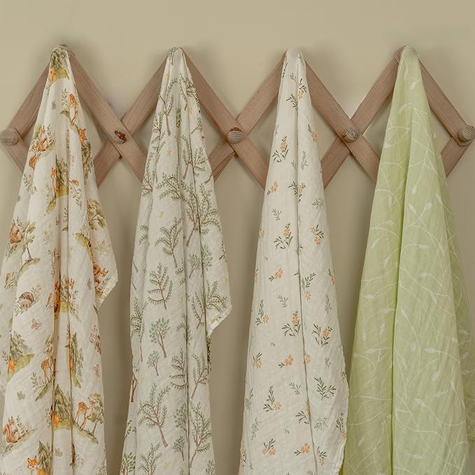 Muslin Swaddle Blankets for Newborn, Cotton Receiving Blanket | 4 Pack 100% - Image 6
