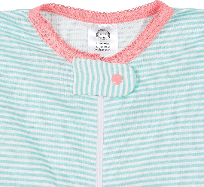 Gerber Baby Girls 2-Pack Footed Pajamas - Image 5