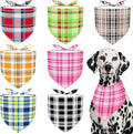 7 PCS Plaid Dog Bandanas for Large Dogs Breed Sewing Hemming Dog Bandana Print by Bestwishforyou
