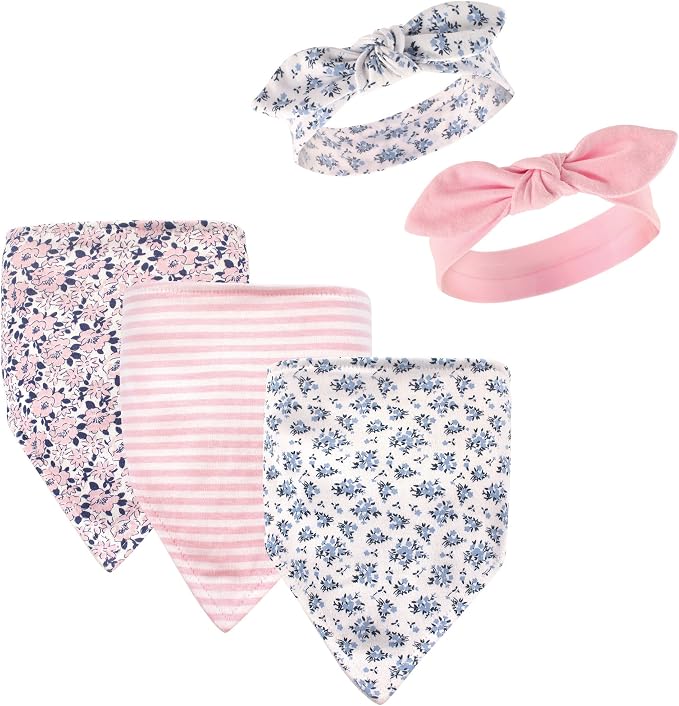 Hudson Baby Unisex Baby Cotton Bib and Headband Set by HudsonBaby