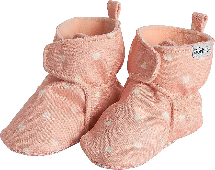 Gerber Baby Fleece Lined Wrap Fasten Non Skid Soft Slipper Booties by Gerber