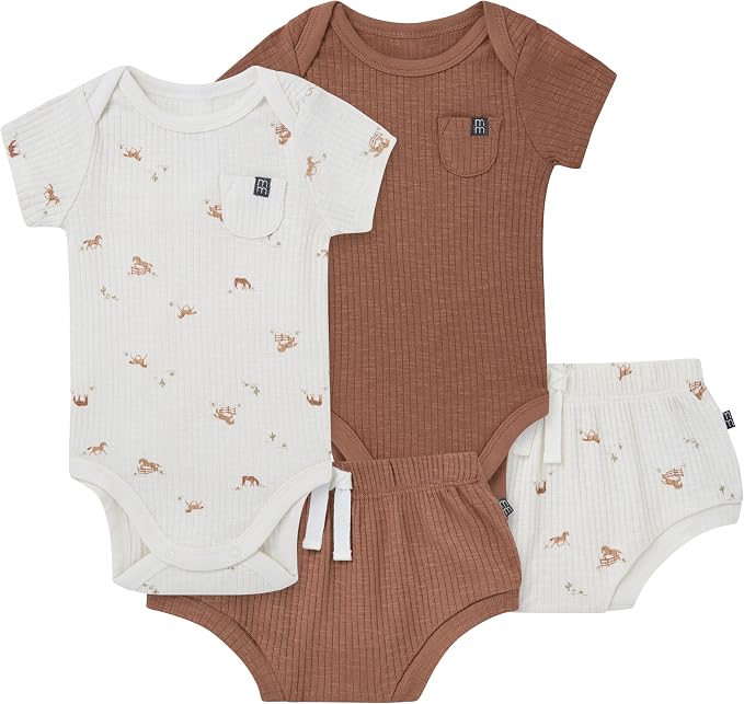 Modern Moments by Gerber Baby 4-Pack Short Sleeve Bodysuits & Shortie Set by ModernMomentsbyGerber