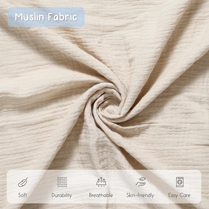 Meracorallo Muslin Swaddle Blanket, 100% Cotton Receiving Blanket - Image 5