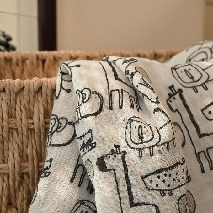 Muslin Swaddle Blankets for Newborn, Cotton Receiving Blanket | 4 Pack 100% - Image 8