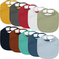 10 Pack Cotton Snap Bibs for Baby Boy Girl, Super Soft Drool Bibs for Teething by EgmaoBaby