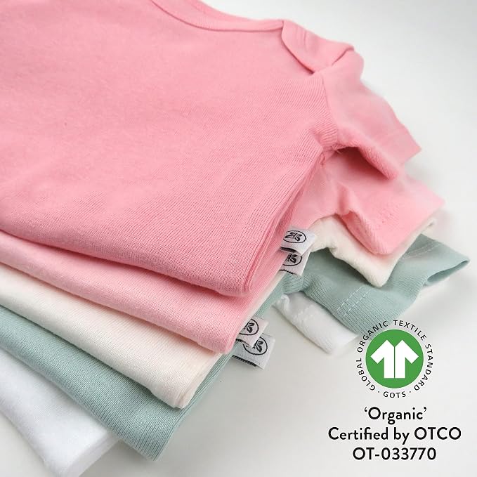 HonestBaby baby-girls 5-pack Short Sleeve Bodysuits One-piece 100% Organic - Image 5