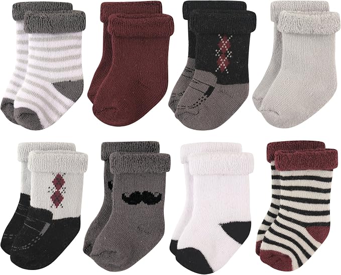 Hudson Baby Baby 8-pack Cotton Rich Newborn and Terry Socks - Image 2