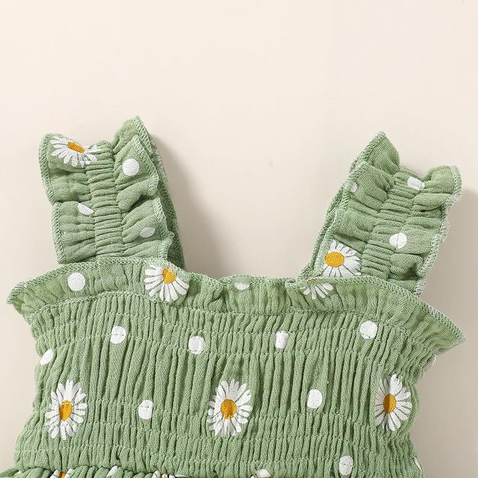 YOUNGER TREE Baby girl Romper Infant Summer Clothes Ruffle Sleeveless One Piece - Image 4