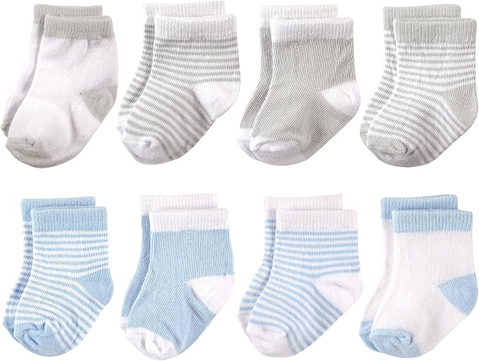 Hudson Baby Baby 8-pack Cotton Rich Newborn and Terry Socks - Image 3