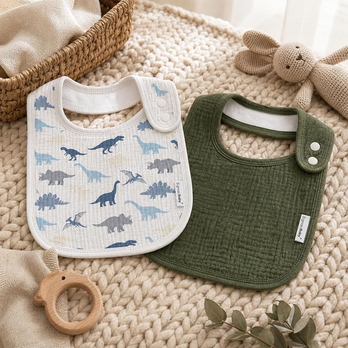 Muslin Baby Bibs for Drooling and Teething, Bibs for Boys Girls | Soft Cotton - Image 8